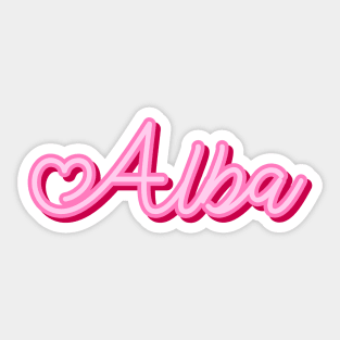 Alba name pink heart Sticker